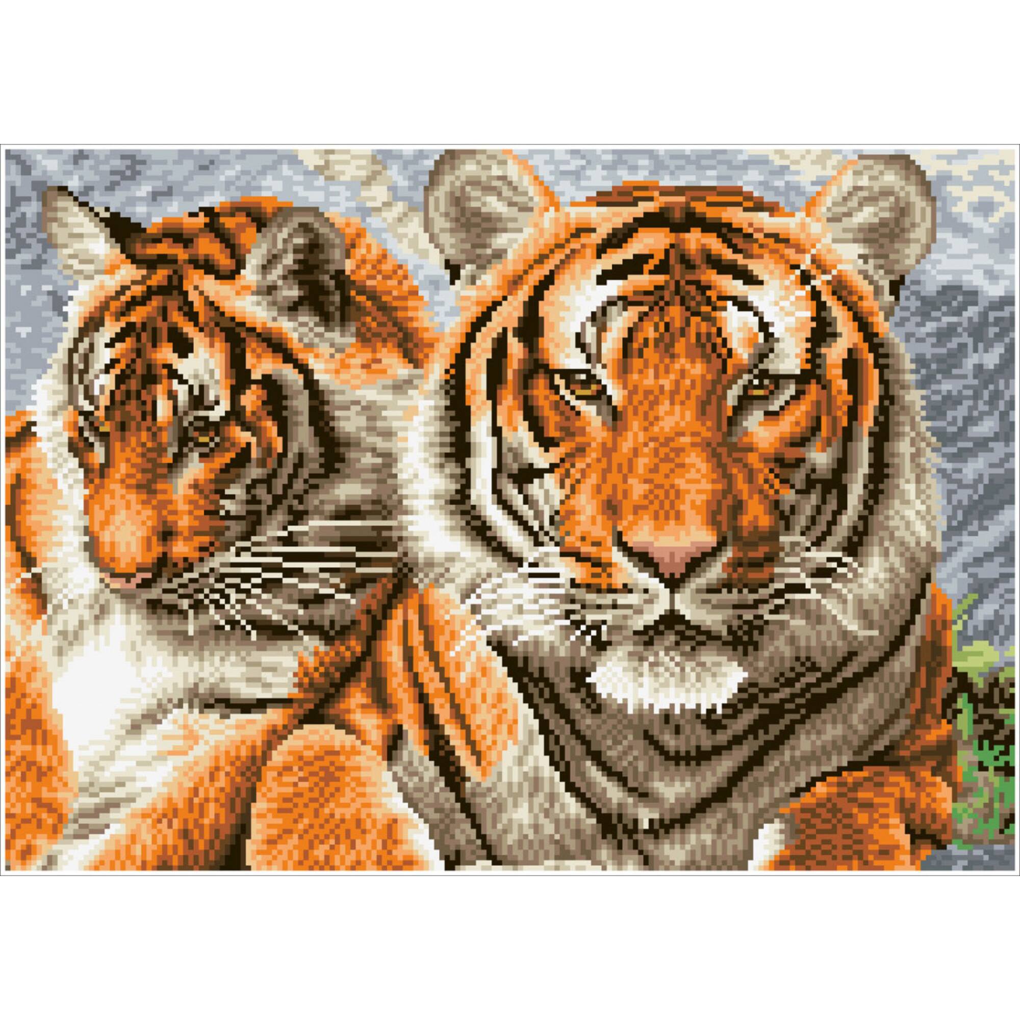 Diamond Dotz® Intermediate Tigers Pre-Framed Diamond Painting Kit